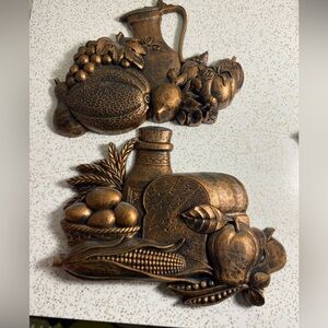 2pc set of Syroco  “Coppercraft” decor by Dart Industries.